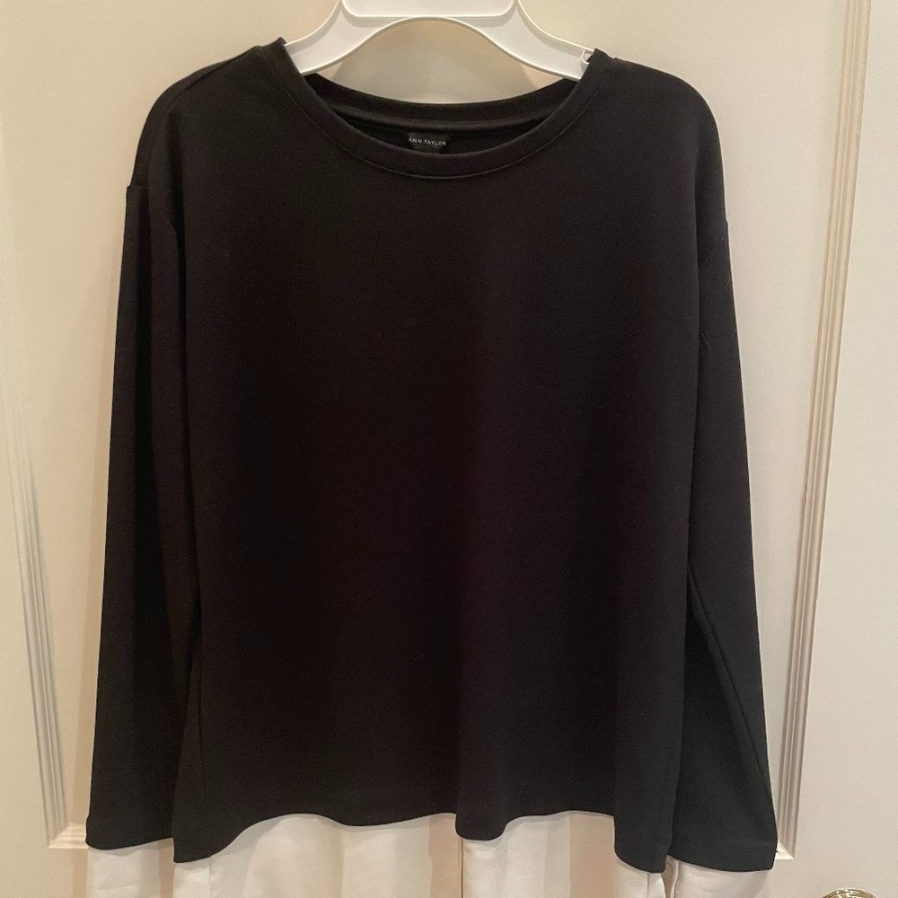 Ann Taylor Black Knit Silk Cuffs